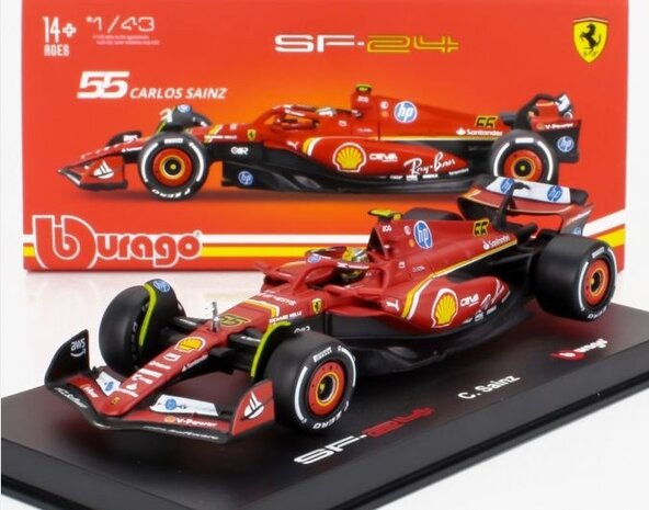 Formule 1 Ferrari F1-75 #55 Team Scuderia Ferrari 4th GP Monza 2023 + Pilot + Showcase (C.Sainz)  - 1:43 - Bburago