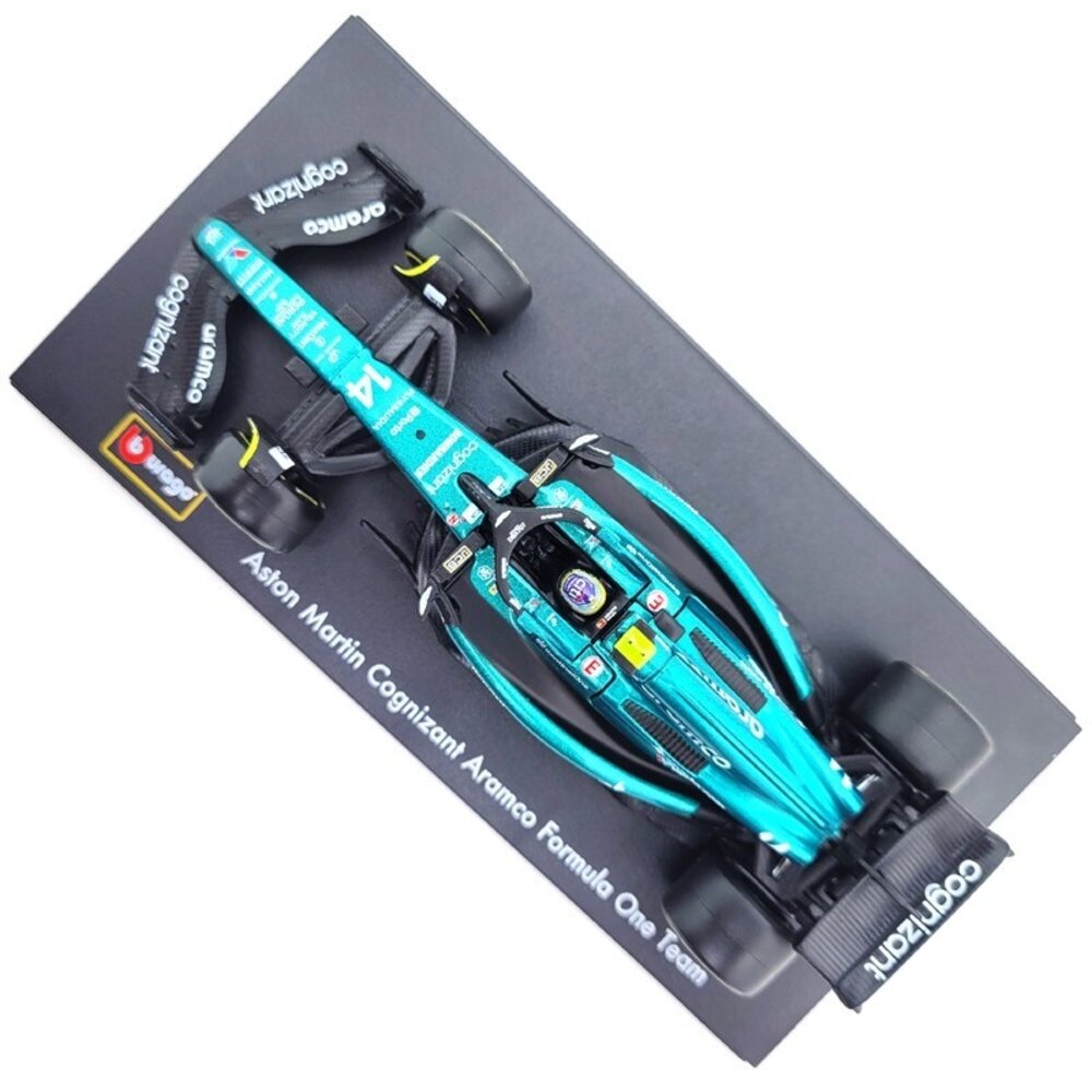 Formule 1 Aston Martin AMR23 #14 Team Aramco Cognizant Season 2023 (F.Alonzo) + Pilot + Showcase - 1:43 - Bburago Formule 1 Aston Martin AMR23 #14 Team Aramco Cognizant Season 2023 (F.Alonzo) + Pilot + Showcase - 1:43 - Bburago