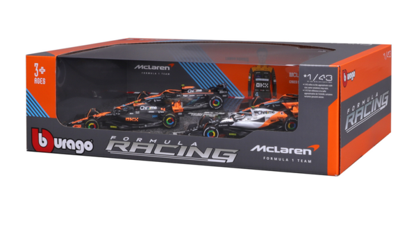 Formule 1 McLaren F1 SET 4: Team McLaren MCL36 #4 GP Abu Dhabi 2022 - MCVL60 #4 GP Singapore - Monaco - UK 2023 (L.Norris)  - 1:43 - Bburago