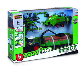 Fendt Fendt Vario 1050 Tractor + Whirl Rake + Baler Lifter + Tree Forwarder 2016 - 1:50 - Bburago Fendt Fendt Vario 1050 Tractor + Whirl Rake + Baler Lifter + Tree Forwarder 2016 - 1:50 - Bburago