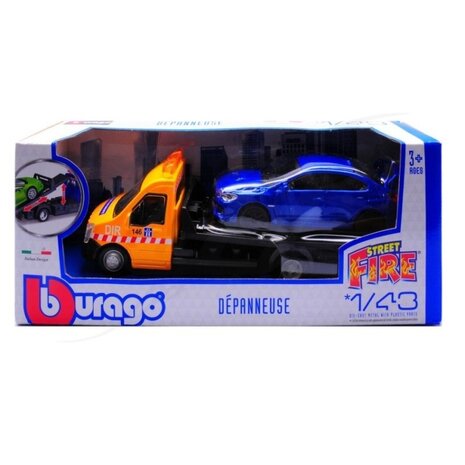 Car Transporter Flatbed Car Transporter + Subaru Impreza - 1:43 - Bburago Car Transporter Flatbed Car Transporter + Subaru Impreza - 1:43 - Bburago