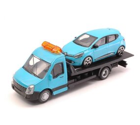 Car Transporter Flatbed Car Transporter + Renault Clio - 1:43 - Bburago Car Transporter Flatbed Car Transporter + Renault Clio - 1:43 - Bburago
