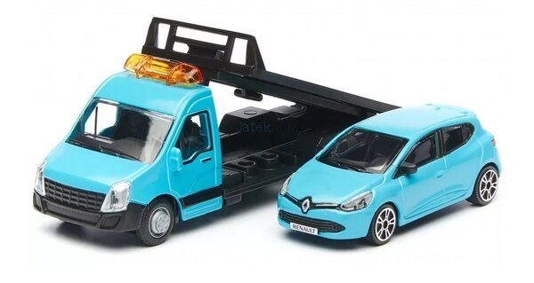 Car Transporter Flatbed Car Transporter + Renault Clio - 1:43 - Bburago Car Transporter Flatbed Car Transporter + Renault Clio - 1:43 - Bburago