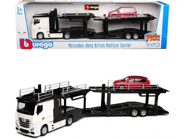 Mercedes-Benz Mercedes-Benz Actros 2545 Tractor + Trailer Car Transporter + Ford Focus - 1:43 - Bburago Mercedes-Benz Mercedes-Benz Actros 2545 Tractor + Trailer Car Transporter + Ford Focus - 1:43 - Bburago