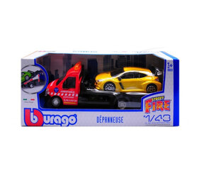 Car Transporter Flatbed Car Transporter + Renault Megane RS - 1:43 - Bburago Car Transporter Flatbed Car Transporter + Renault Megane RS - 1:43 - Bburago