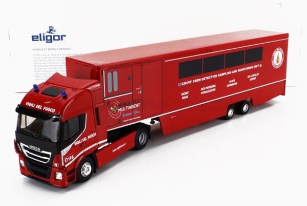 Iveco Iveco Fiat Stralis 480e6 Euro 6 Truck 4x2 + Semitrailer Fire Department Space Fly Multiagent CBRN Detection Sampling + Monitoring Unit 2018 - 1:43 - Eligor Iveco Iveco Fiat Stralis 480e6 Euro 6 Truck 4x2 + Semitrailer Fire Department Space Fly Multiagent CBRN Detection Sampling + Monitoring Unit 2018 - 1:43 - Eligor