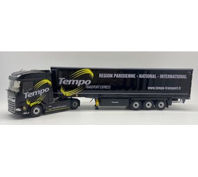 Iveco DAF XG+ Tractor 4x2 + Semi Curtainside Trailer 3 Axle 'Tempo' 2023  - 1:43 - Eligor Iveco DAF XG+ Tractor 4x2 + Semi Curtainside Trailer 3 Axle 'Tempo' 2023  - 1:43 - Eligor