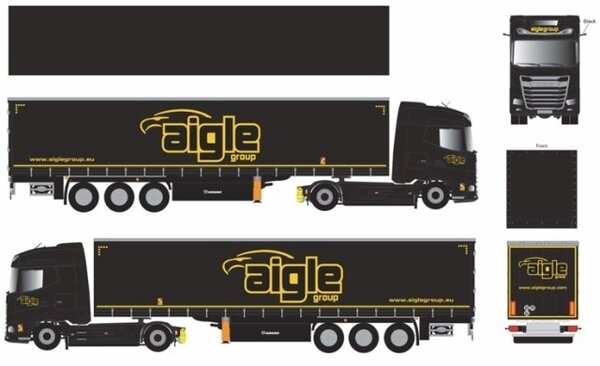 Daf DAF XG Tractor 4x2 + Semi Curtainside Semitrailer 3 Axle 'Aigle Group' 2022  - 1:43 - Eligor
