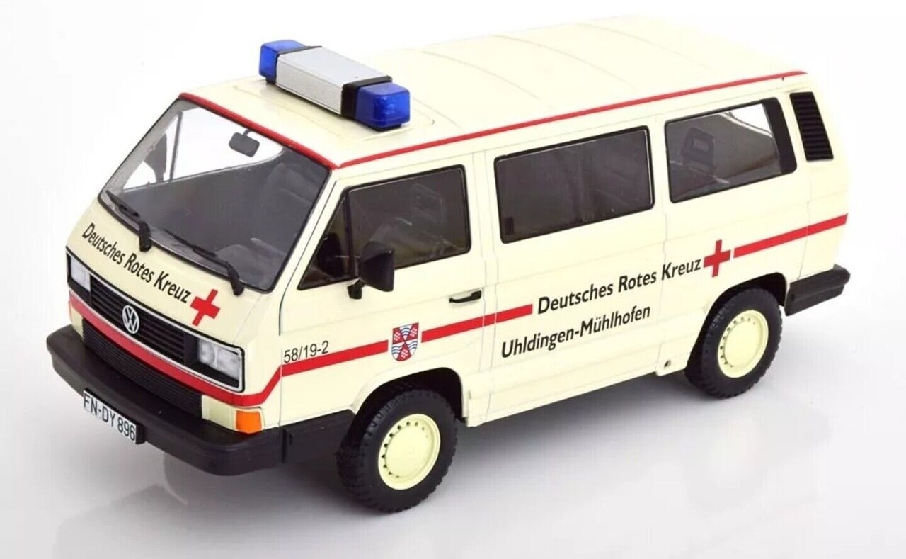 Volkswagen Volkswagen T3 Minibus Syncro 4x4 Deutsches Rotes Kreuz Ambulance 1987 - 1:18 - KK Scale Volkswagen Volkswagen T3 Minibus Syncro 4x4 Deutsches Rotes Kreuz Ambulance 1987 - 1:18 - KK Scale
