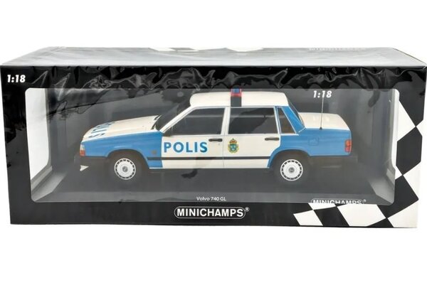 Volvo Volvo 740 GL Polis Sweden 1986 - 1:18 - Minichamps Volvo Volvo 740 GL Polis Sweden 1986 - 1:18 - Minichamps