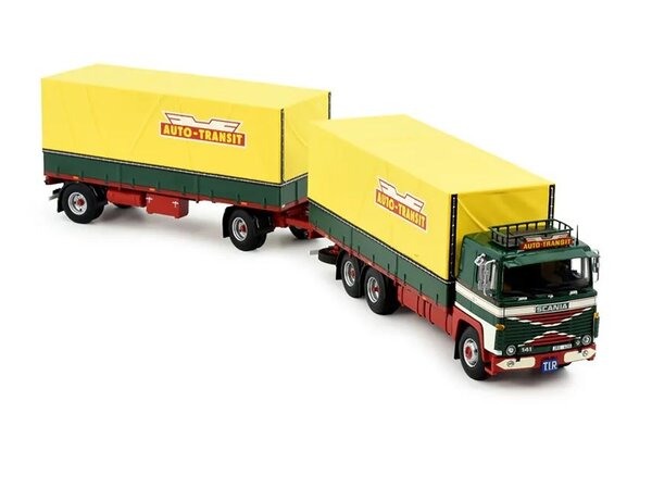 Scania Scania 140 motorwagen met 2-assige huifaanhanger 'Karlsson / Autotransit' - 1:50 - Tekno Scania Scania 140 motorwagen met 2-assige huifaanhanger 'Karlsson / Autotransit' - 1:50 - Tekno
