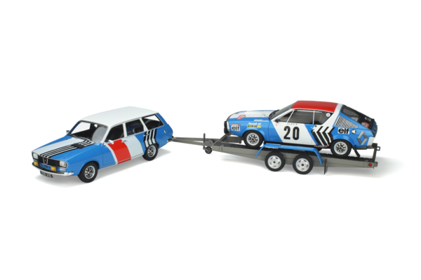 Renault Renault 12 Estate + Renault R17 Gordini #20 Rally Monte Carlo + Trailer 1975 - 1:18 - Otto Mobile Models