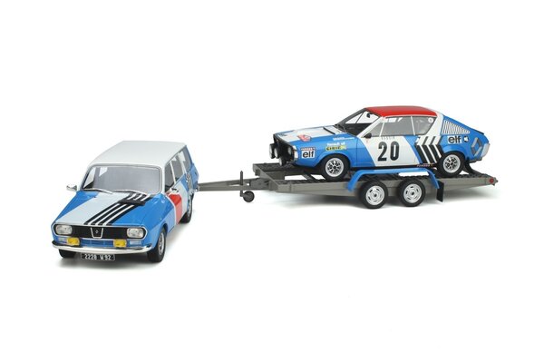 Renault Renault 12 Estate + Renault R17 Gordini #20 Rally Monte Carlo + Trailer 1975 - 1:18 - Otto Mobile Models