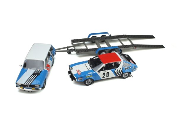 Renault Renault 12 Estate + Renault R17 Gordini #20 Rally Monte Carlo + Trailer 1975 - 1:18 - Otto Mobile Models
