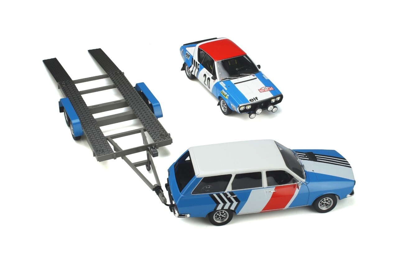 Renault Renault 12 Estate + Renault R17 Gordini #20 Rally Monte Carlo + Trailer 1975 - 1:18 - Otto Mobile Models