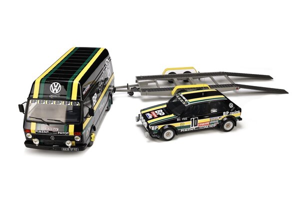 Volkswagen Volkswagen LT35 + Golf GTi MK1 Gr.2 1978 + Trailer - 1:18 - Otto Mobile Models