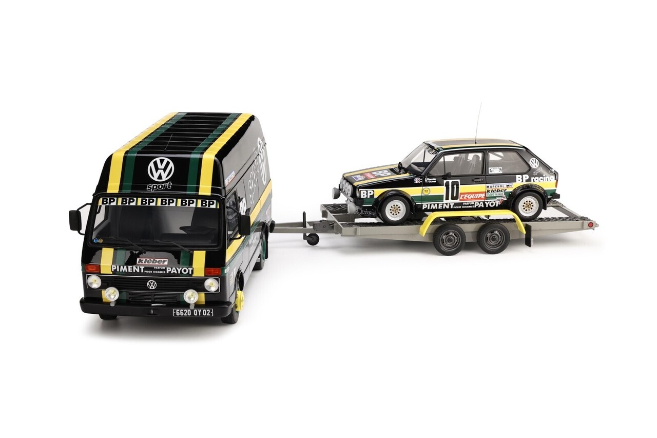 Volkswagen Volkswagen LT35 + Golf GTi MK1 Gr.2 1978 + Trailer - 1:18 - Otto Mobile Models