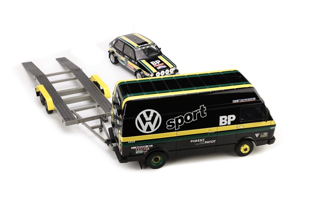 Volkswagen Volkswagen LT35 + Golf GTi MK1 Gr.2 1978 + Trailer - 1:18 - Otto Mobile Models