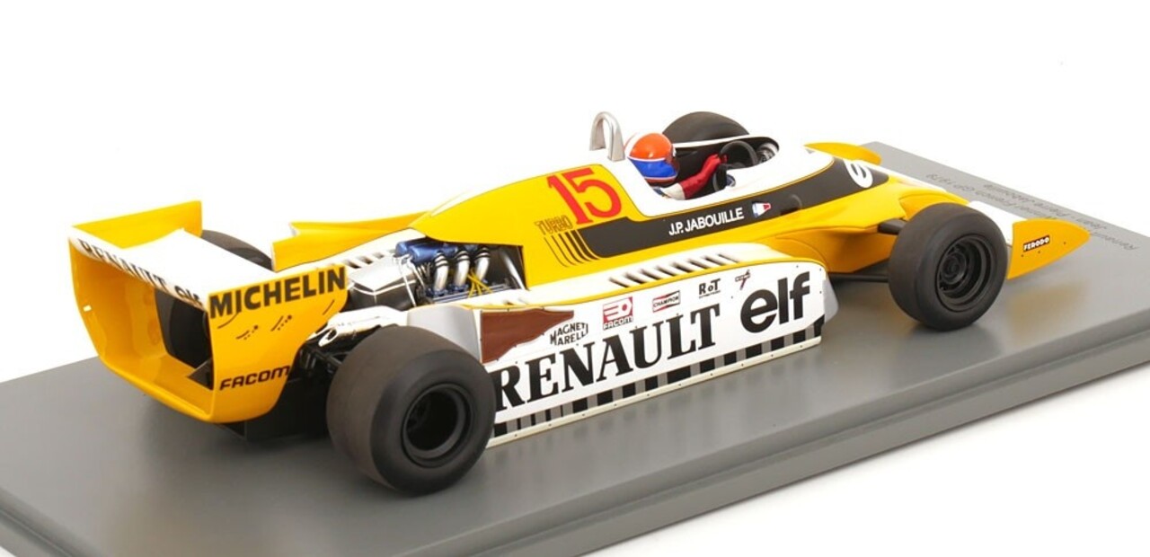 Formule 1 Renault RS11 #15 Jean-Pierre Jabouille 1979 Winner GP France - 1:18 - Spark Formule 1 Renault RS11 #15 Jean-Pierre Jabouille 1979 Winner GP France - 1:18 - Spark