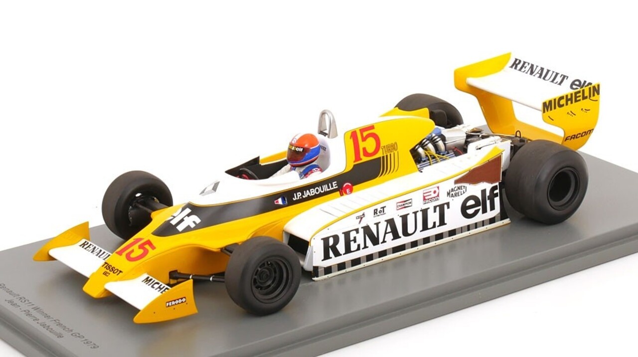 Formule 1 Renault RS11 #15 Jean-Pierre Jabouille 1979 Winner GP France - 1:18 - Spark Formule 1 Renault RS11 #15 Jean-Pierre Jabouille 1979 Winner GP France - 1:18 - Spark