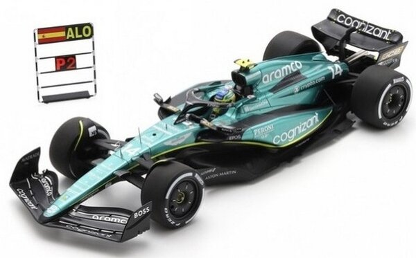 Formule 1 Aston Martin #14 2nd GP Canada 2023 F. Alonso + Pit Board - 1:18 - Spark Formule 1 Aston Martin #14 2nd GP Canada 2023 F. Alonso + Pit Board - 1:18 - Spark