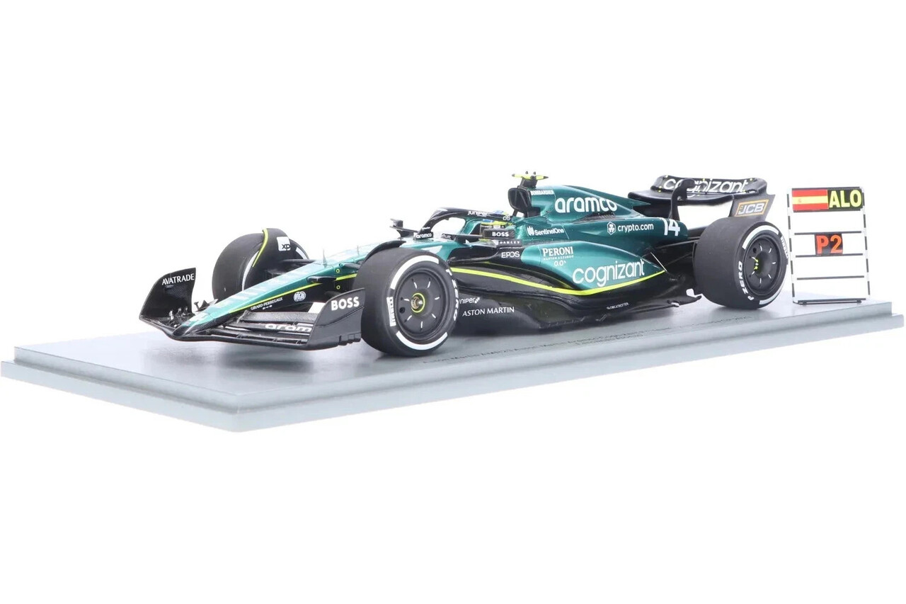 Formule 1 Aston Martin #14 2nd GP Canada 2023 F. Alonso + Pit Board - 1:18 - Spark Formule 1 Aston Martin #14 2nd GP Canada 2023 F. Alonso + Pit Board - 1:18 - Spark