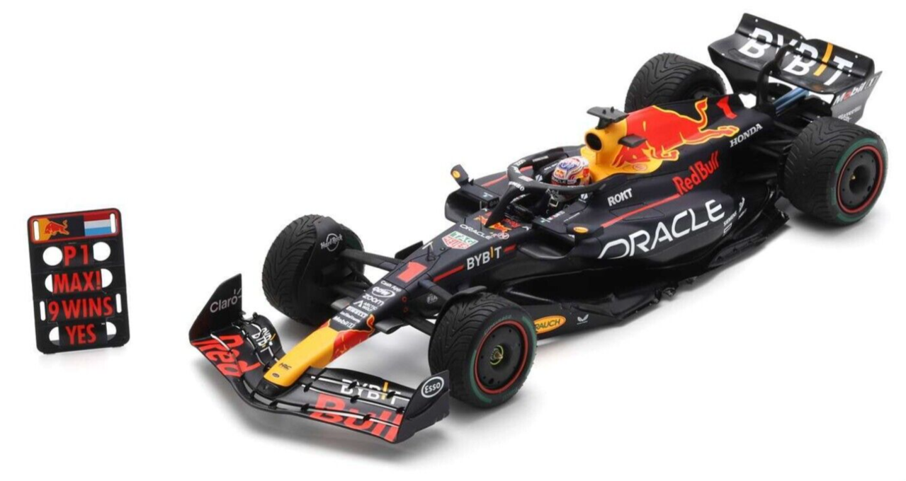 Formule 1 Red Bull Oracle RB19 #1 Winner Dutch GP 2023 Max Verstappen + Pit Board - 1:18 - Spark Formule 1 Red Bull Oracle RB19 #1 Winner Dutch GP 2023 Max Verstappen + Pit Board - 1:18 - Spark