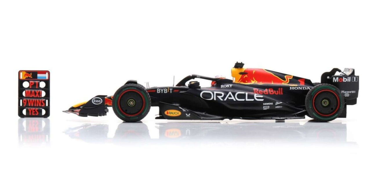 Formule 1 Red Bull Oracle RB19 #1 Winner Dutch GP 2023 Max Verstappen + Pit Board - 1:18 - Spark Formule 1 Red Bull Oracle RB19 #1 Winner Dutch GP 2023 Max Verstappen + Pit Board - 1:18 - Spark