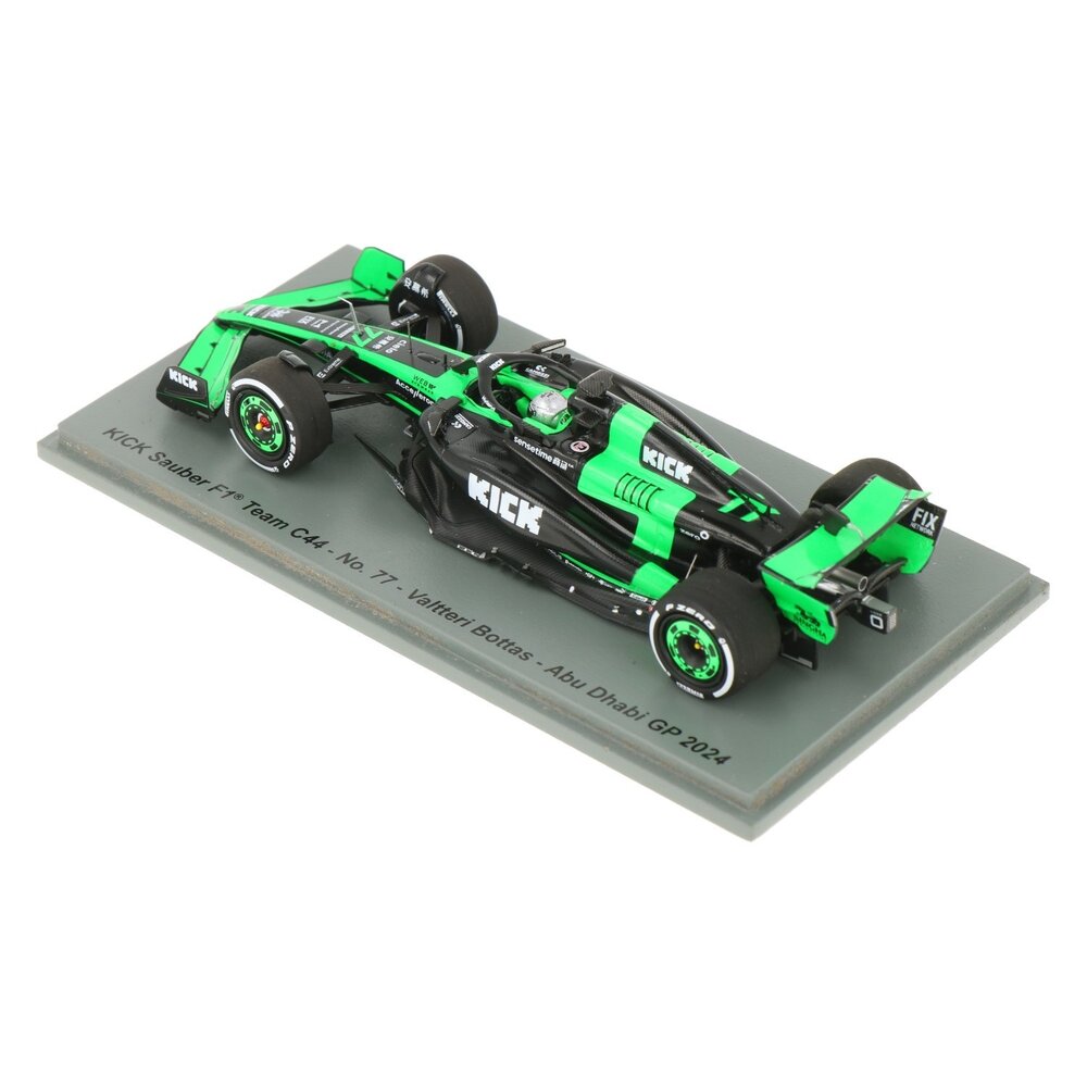 Sauber Sauber C44 #77 Team Stake Kick GP Abu Dhabi 2024 (V.Bottas) 'Last Race' - 1:43 - Spark Sauber Sauber C44 #77 Team Stake Kick GP Abu Dhabi 2024 (V.Bottas) 'Last Race' - 1:43 - Spark
