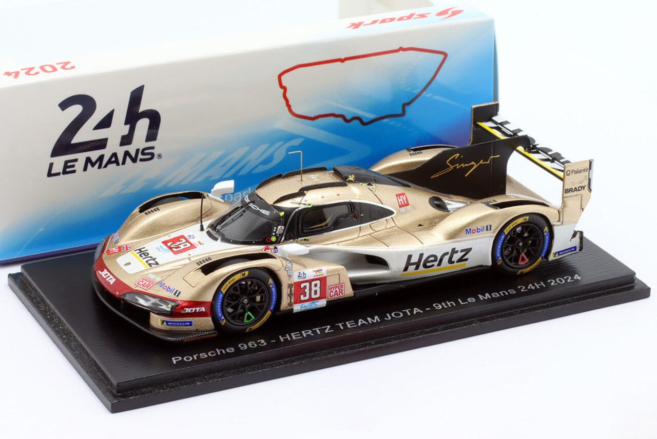 Porsche Porsche 963 #38 Hertz Team Jota 9th 24H Le Mans 2024 - 1:43 - Spark Porsche Porsche 963 #38 Hertz Team Jota 9th 24H Le Mans 2024 - 1:43 - Spark