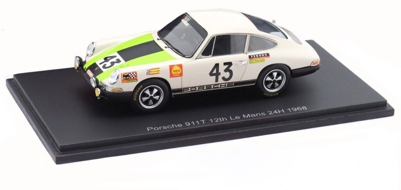 Porsche Porsche 911T #43 12th J-P Gabon 24H Le Mans 1968 - 1:43 - Spark Porsche Porsche 911T #43 12th J-P Gabon 24H Le Mans 1968 - 1:43 - Spark