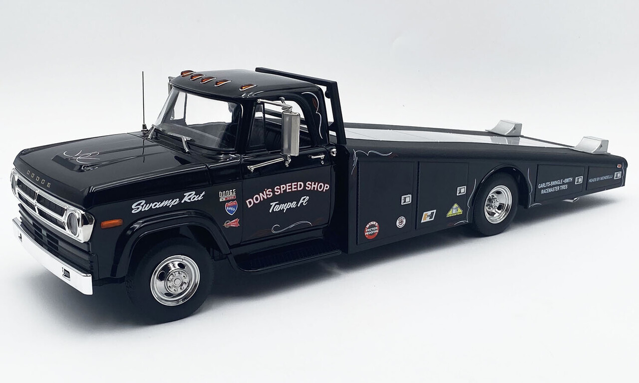 Dodge Dodge D-300 Ramp Truck Car Transporter 'Don's Speed Shop' 1970 - 1:18 - ACME Dodge Dodge D-300 Ramp Truck Car Transporter 'Don's Speed Shop' 1970 - 1:18 - ACME