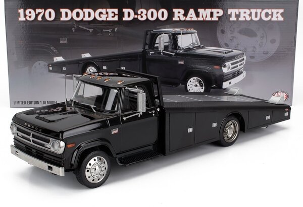 Dodge Dodge D-300 Ramp Truck Car Transporter 1970 (Tucker Wheels) - 1:18 - ACME Dodge Dodge D-300 Ramp Truck Car Transporter 1970 (Tucker Wheels) - 1:18 - ACME