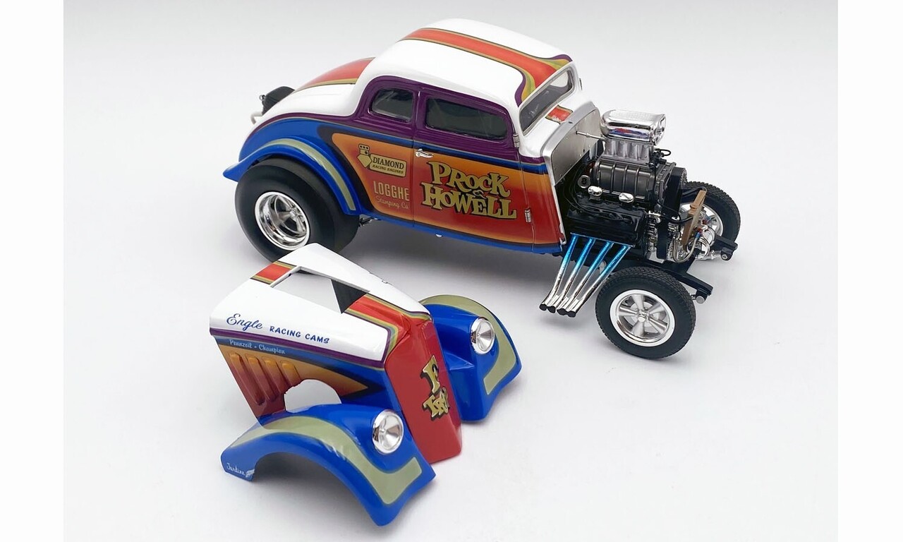 Willys Willys Gasser 'Prock & Howell LTD' 1933 (Blue and White with Srtripes Limited Edition) - 1:18 - ACME Willys Willys Gasser 'Prock & Howell LTD' 1933 (Blue and White with Srtripes Limited Edition) - 1:18 - ACME