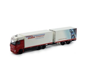 Mercedes-Benz Mercedes-Benz Bigspace Mirrorcam 6x2 + 2-axle Tilt Trailer 'Dobbe Transport' - 1:50 - Tekno Mercedes-Benz Mercedes-Benz Bigspace Mirrorcam 6x2 + 2-axle Tilt Trailer 'Dobbe Transport' - 1:50 - Tekno