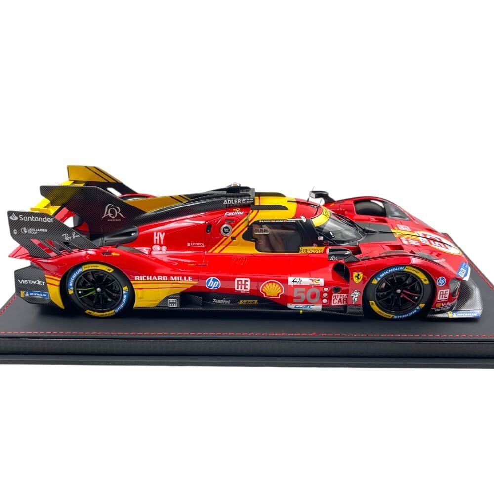 Ferrari Ferrari 499P 3.0L Turbo V6 #50 Team Ferrari Winner 24H Le Mans 2024 + Showcase - 1:18 - BBR Ferrari Ferrari 499P 3.0L Turbo V6 #50 Team Ferrari Winner 24H Le Mans 2024 + Showcase - 1:18 - BBR