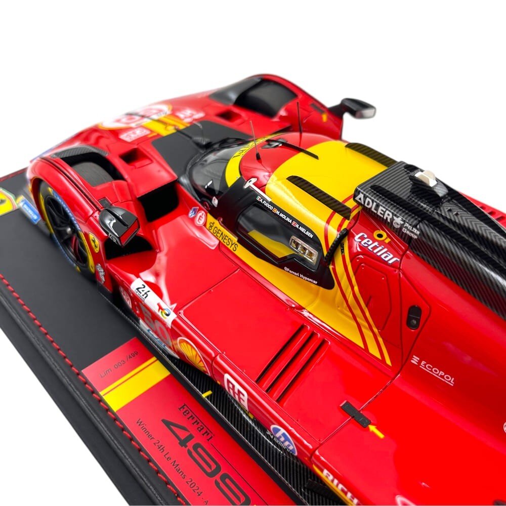 Ferrari Ferrari 499P 3.0L Turbo V6 #50 Team Ferrari Winner 24H Le Mans 2024 + Showcase - 1:18 - BBR Ferrari Ferrari 499P 3.0L Turbo V6 #50 Team Ferrari Winner 24H Le Mans 2024 + Showcase - 1:18 - BBR