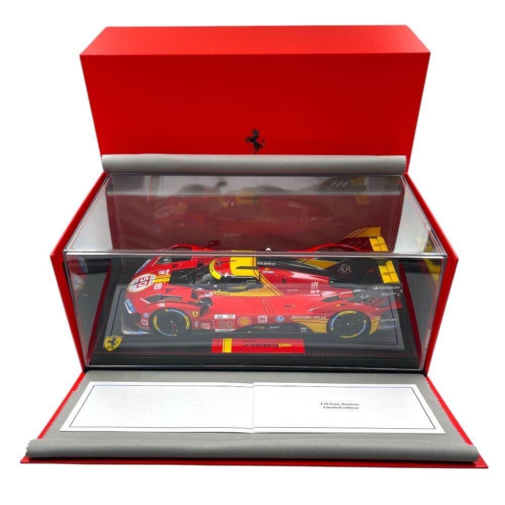Ferrari Ferrari 499P 3.0L Turbo V6 #50 Team Ferrari Winner 24H Le Mans 2024 + Showcase - 1:18 - BBR Ferrari Ferrari 499P 3.0L Turbo V6 #50 Team Ferrari Winner 24H Le Mans 2024 + Showcase - 1:18 - BBR