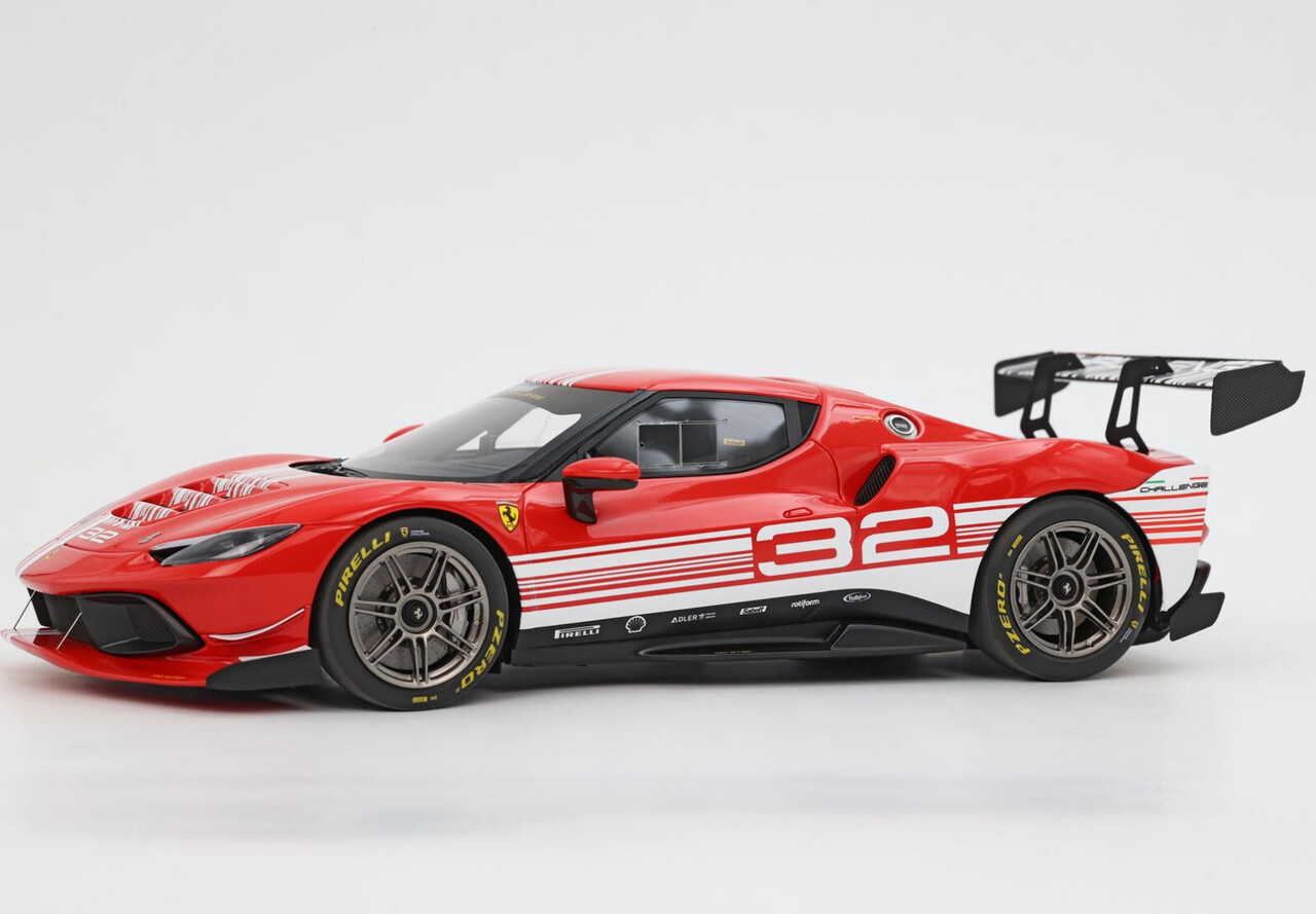 Ferrari Ferrari 296 GT3 3.0L Twin Turbo V6 Challenge #32 Launch Version 2023 + Showcase - 1:18 - BBR Ferrari Ferrari 296 GT3 3.0L Twin Turbo V6 Challenge #32 Launch Version 2023 + Showcase - 1:18 - BBR