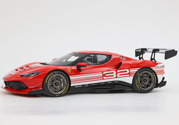 Ferrari Ferrari 296 GT3 3.0L Twin Turbo V6 Challenge #32 Launch Version 2023 + Showcase - 1:18 - BBR Ferrari Ferrari 296 GT3 3.0L Twin Turbo V6 Challenge #32 Launch Version 2023 + Showcase - 1:18 - BBR