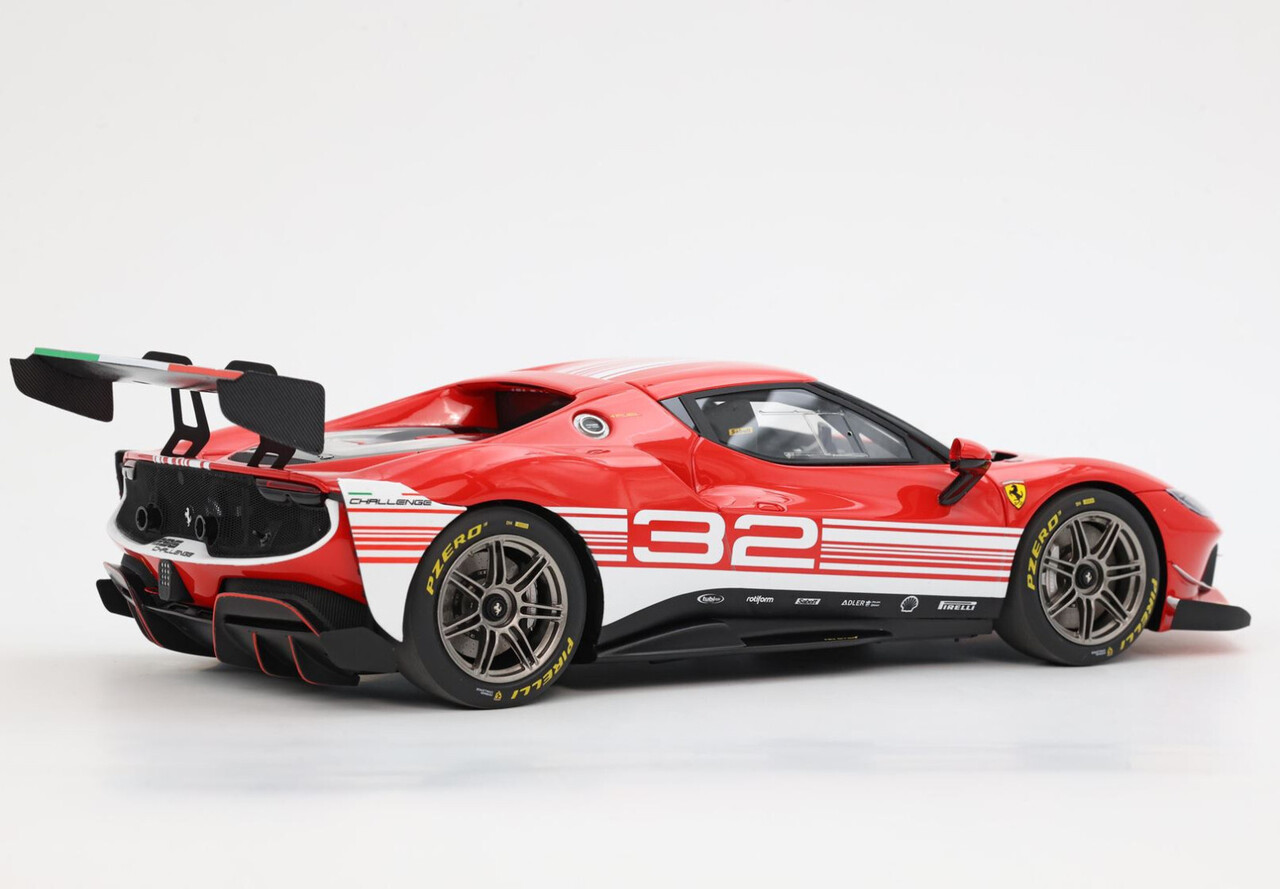 Ferrari Ferrari 296 GT3 3.0L Twin Turbo V6 Challenge #32 Launch Version 2023 + Showcase - 1:18 - BBR Ferrari Ferrari 296 GT3 3.0L Twin Turbo V6 Challenge #32 Launch Version 2023 + Showcase - 1:18 - BBR
