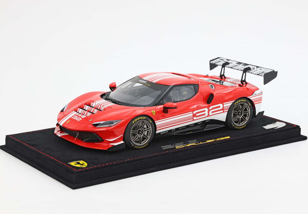Ferrari Ferrari 296 GT3 3.0L Twin Turbo V6 Challenge #32 Launch Version 2023 + Showcase - 1:18 - BBR Ferrari Ferrari 296 GT3 3.0L Twin Turbo V6 Challenge #32 Launch Version 2023 + Showcase - 1:18 - BBR
