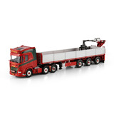 Daf DAF XF SH (without Sky Lights) 6x2 Twin Steer Tractor + Brick Semitrailer 3 Axle + Crane 'JP De Bruijn' - 1:50 - WSI Models Daf DAF XF SH (without Sky Lights) 6x2 Twin Steer Tractor + Brick Semitrailer 3 Axle + Crane 'JP De Bruijn' - 1:50 - WSI Models