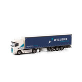 Daf DAF XF SH Tractor 4x2  + Curtainside Semitrailer 3 Axle 'Willems Logistics' - 1:50 - WSI Models Daf DAF XF SH Tractor 4x2  + Curtainside Semitrailer 3 Axle 'Willems Logistics' - 1:50 - WSI Models