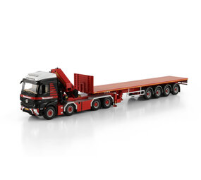Mercedes-Benz Mercedes-Benz Arocs MP Compact Space Tractor8x4 + Flatbed Trailer 4 Axle + Palfinger PK 92002 SH/JIB 'Mammoet' - 1:50 - WSI Models