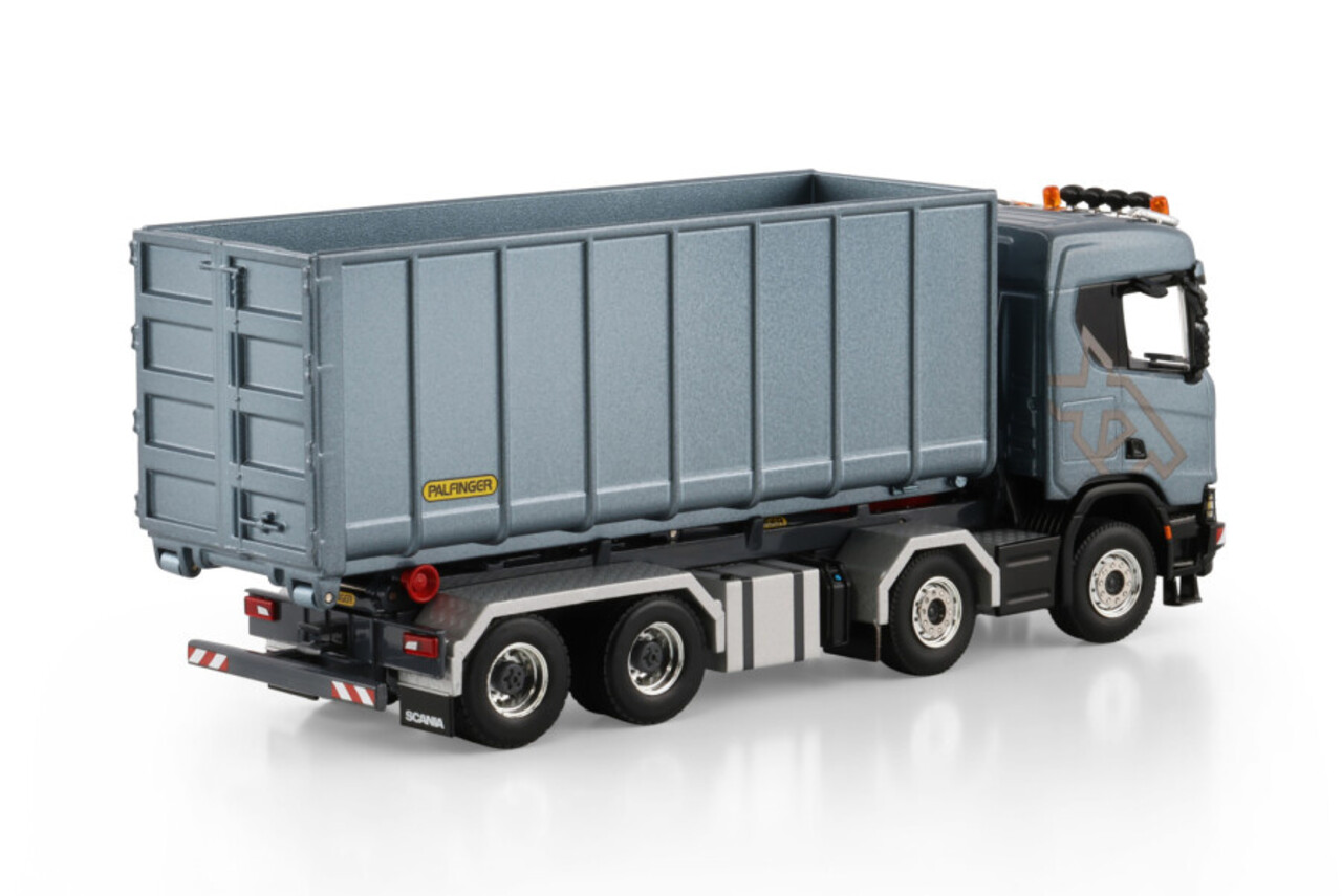 Scania Scania SR Normal CR20N Rigid Truck 8x4 + Hooklift  System + 40M3 Container  - 1:50 - WSI Models