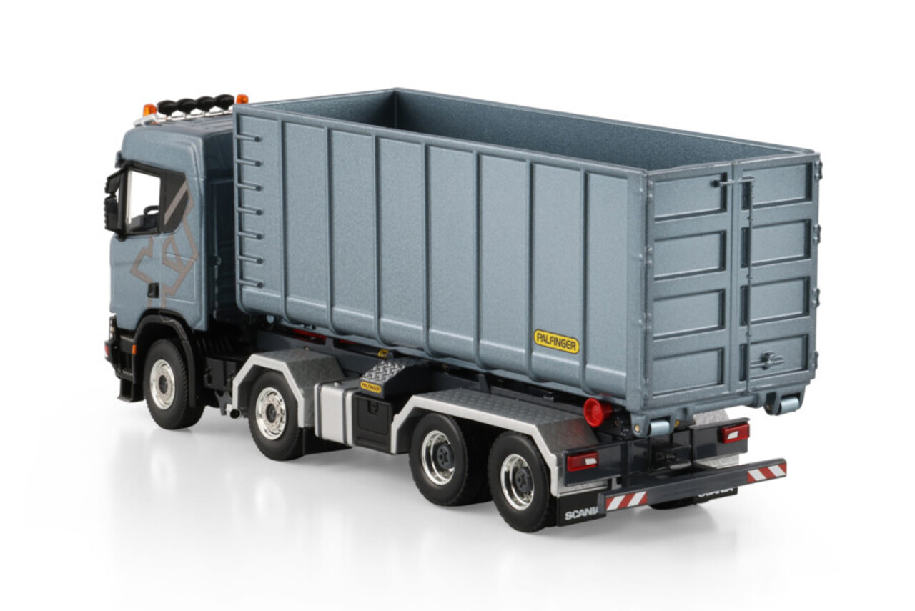 Scania Scania SR Normal CR20N Rigid Truck 8x4 + Hooklift  System + 40M3 Container  - 1:50 - WSI Models