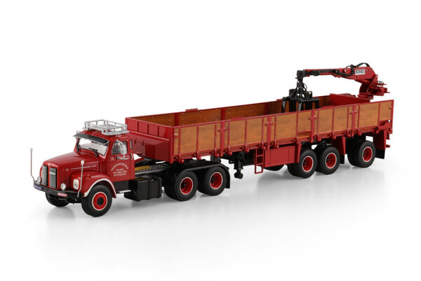 Scania Scania L110 Day Cab Torpedo 6x2 Tag Axle + Classic Brick Trailer 3 Axle 'Severs' - 1:50 - WSI Models