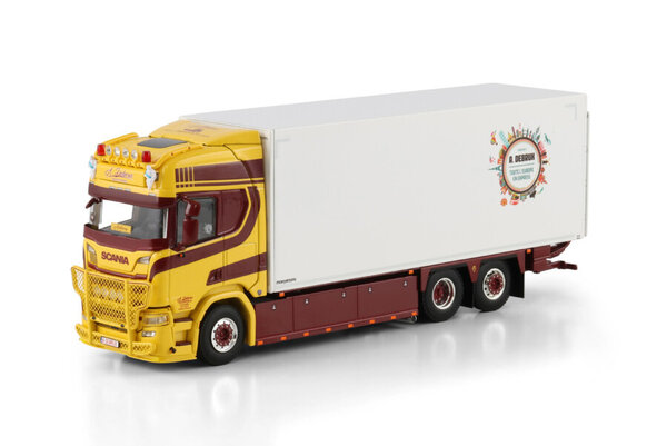 Scania Scania R Highline CR20H Rigid Box Truck 6x2 Tag Axle 'A. Debrux' - 1:50 - WSI Models Scania Scania R Highline CR20H Rigid Box Truck 6x2 Tag Axle 'A. Debrux' - 1:50 - WSI Models