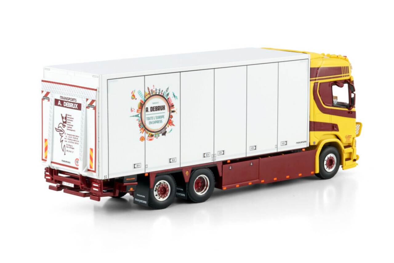 Scania Scania R Highline CR20H Rigid Box Truck 6x2 Tag Axle 'A. Debrux' - 1:50 - WSI Models Scania Scania R Highline CR20H Rigid Box Truck 6x2 Tag Axle 'A. Debrux' - 1:50 - WSI Models
